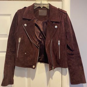 Burgundy suede leather jacket size small